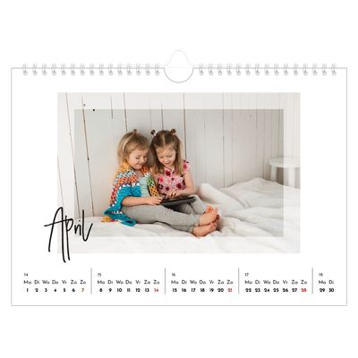 Fotokalender A4 — Transparante kaders [April]