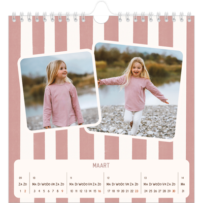 Jaarkalenders vierkant — Retro patronen [Maart]