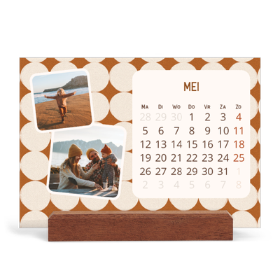 Bureaukalender met houten standaard  — Retro patronen [omslag]