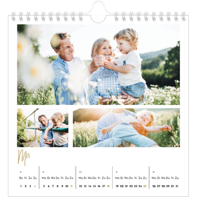 Jaarkalenders vierkant — Handgeschreven [omslag]