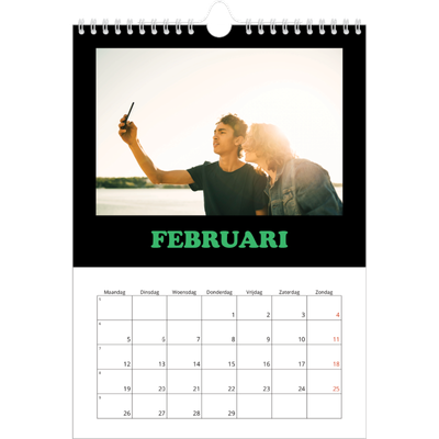 Fotokalender A4 (20 x 30 cm) — Vrolijke typo [Februari]