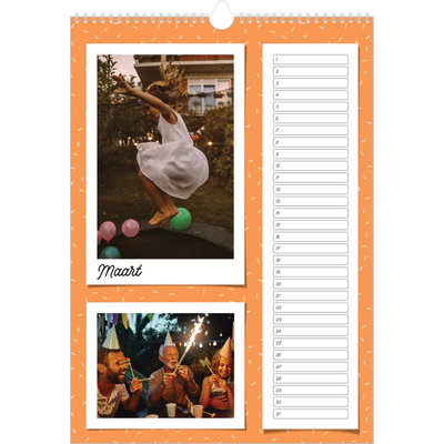 Verjaardagskalenders A3 — Snapshots in felle kleuren [Maart]