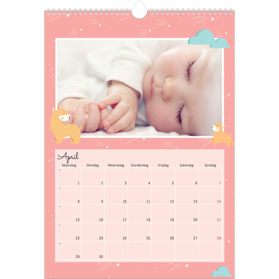 A3 Jaarkalenders — Schattige dieren [April]