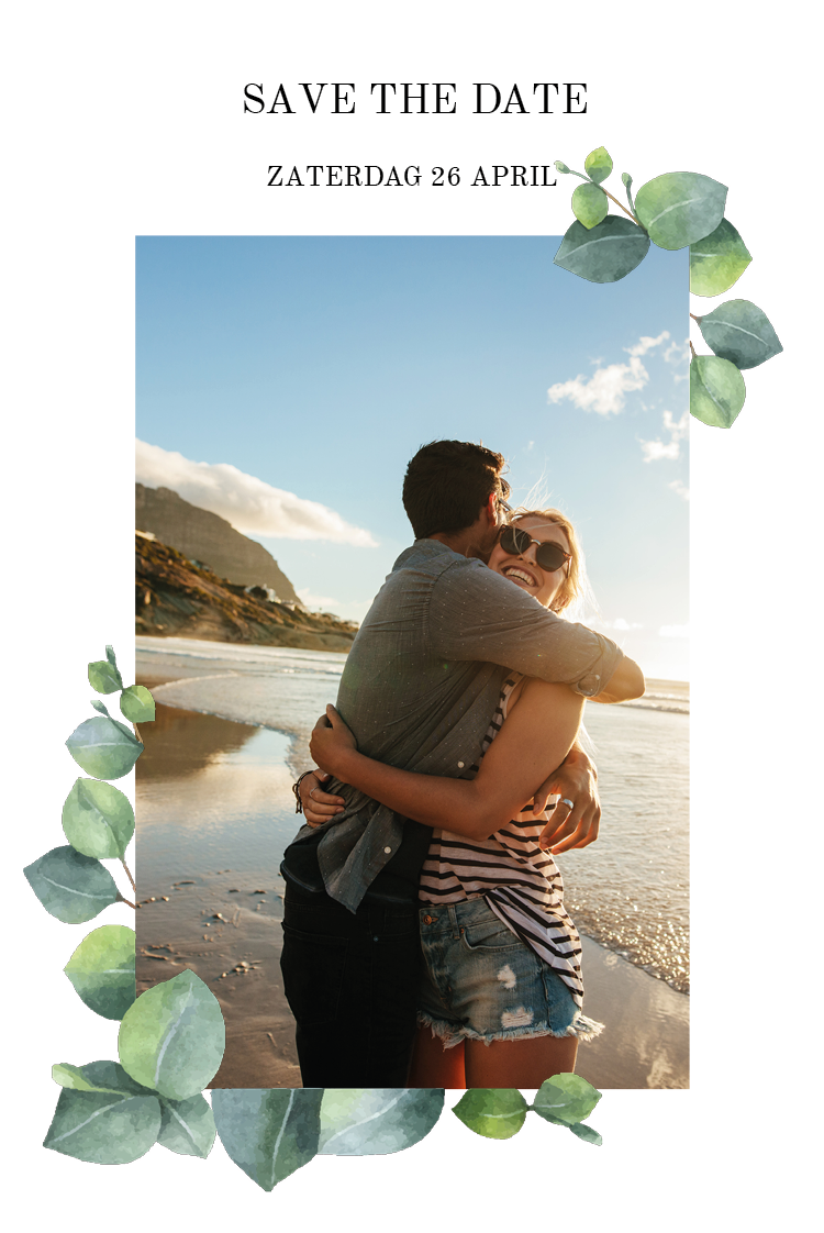 Save the date — Groene bladeren