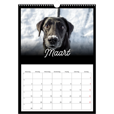 A3 Jaarkalenders — Zwart [Maart]