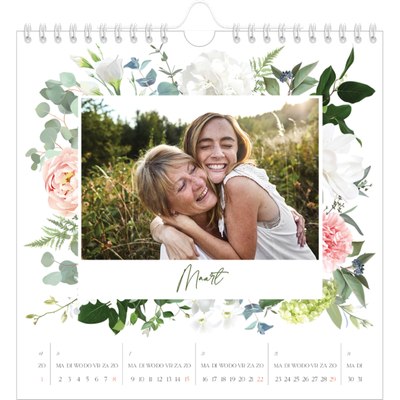 Jaarkalenders vierkant — Klassieke bloemen [Maart]