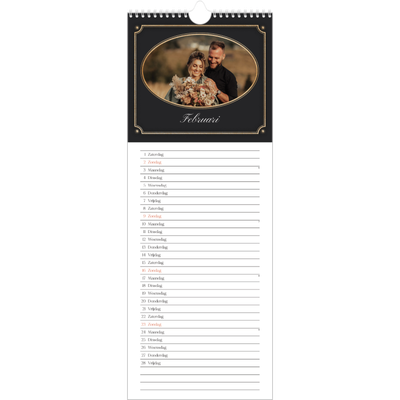 Smalle kalender  — Klassiek vintage [Februari]