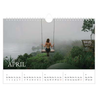 Fotokalender A4 — Eenvoudige letters [April]