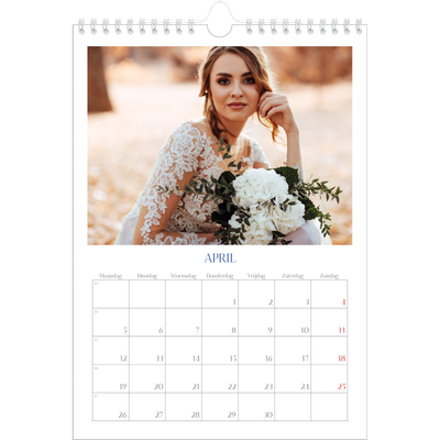 Fotokalender A4 (20 x 30 cm) — Kobalt klassieker [April]