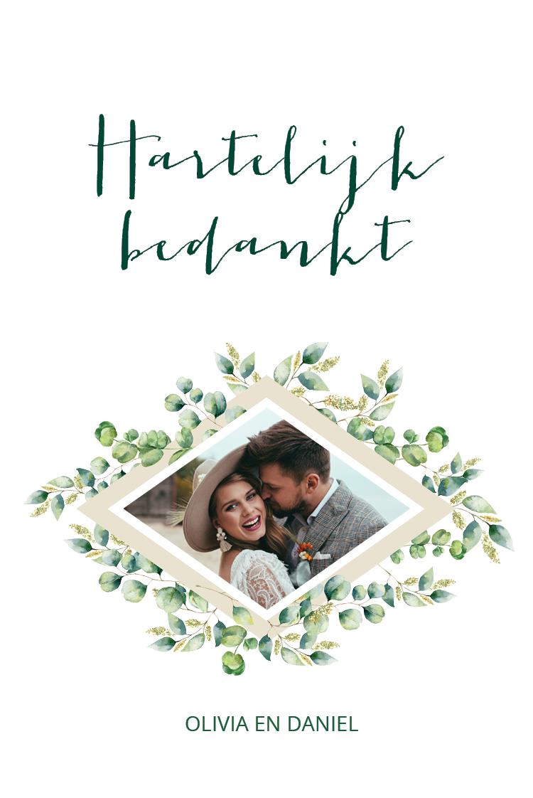 Bedankkaarten — Groene bladeren