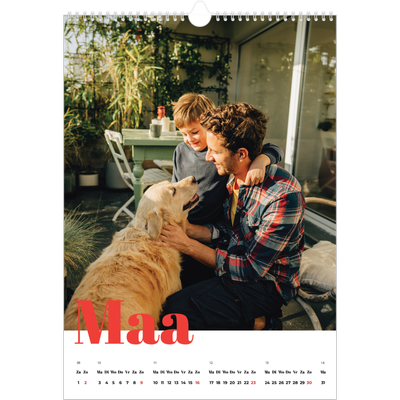 A3 Jaarkalenders — Een dikgedrukt jaar [Maart]