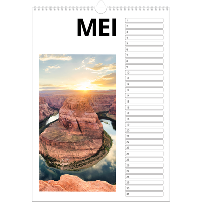 Verjaardagskalenders A3 — Witte randen [Mei]