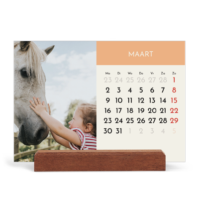 Bureaukalender met houten standaard  — Pastel hoofdstukken [Maart]
