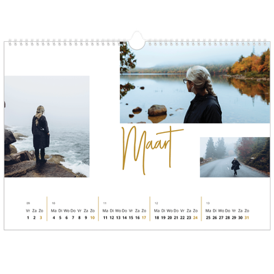 Fotokalender A3 — Goudkleurige letters [Maart]