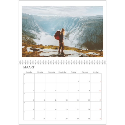 Fotokalender A4 Dubbel (30 x 40 cm) — Surfing sunsets [Maart]