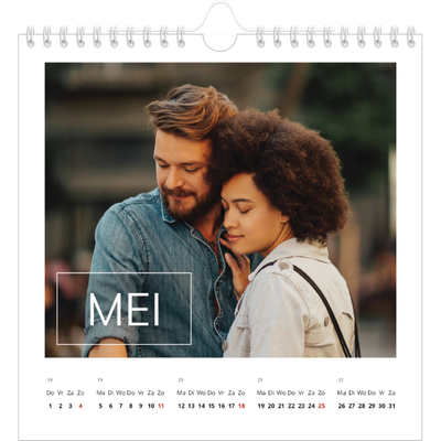 Jaarkalenders vierkant — Overlay van datumvak [Mei]