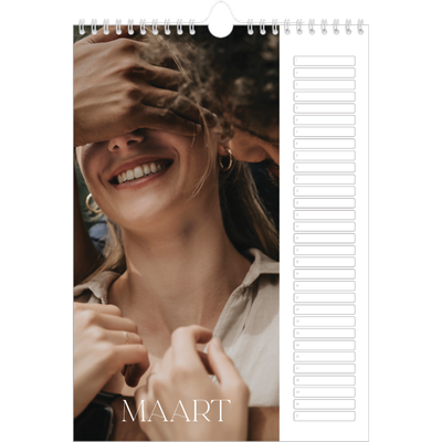 Verjaardagskalenders A4 — Groots [Maart]