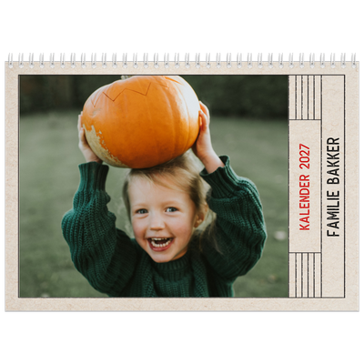 Fotokalender A4 Dubbel (30 x 40 cm) — Craft stempel effect [omslag]