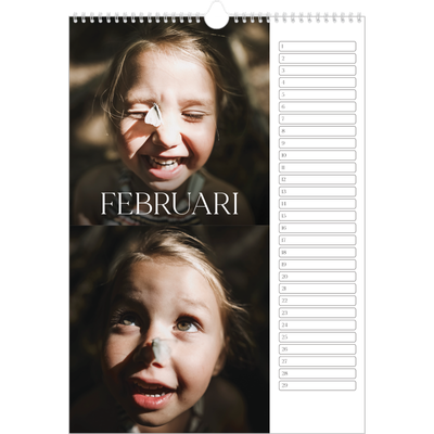 Verjaardagskalenders A3 — Twaalf grote maanden [Februari]