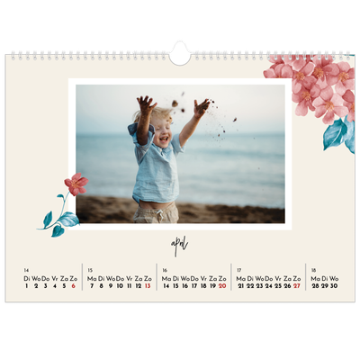 Fotokalender A3 — Geverfde bloemen [April]
