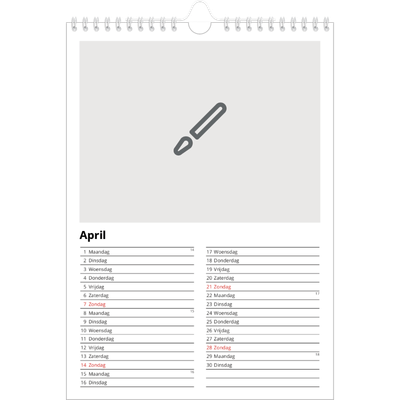 Fotokalender A4 (20 x 30 cm) — Ontwerp je eigen fotoproduct [April]