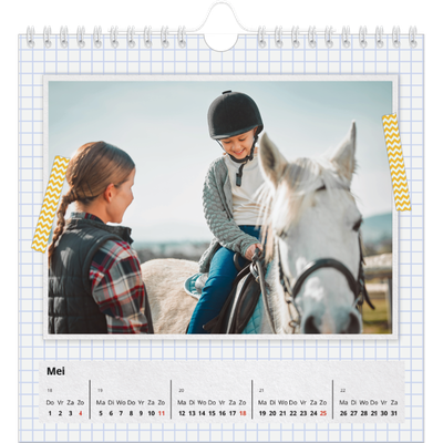 Jaarkalenders vierkant — Foto's met plakband [omslag]