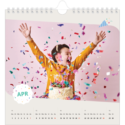 Jaarkalenders vierkant — Iconische verjaardag [April]