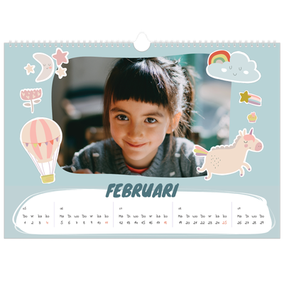 Fotokalender A3 — Regenboog eenhoorn [Februari]