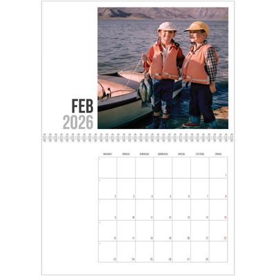 Fotokalender A4 Dubbel (30 x 40 cm) — Verkorte tekst [Februari]