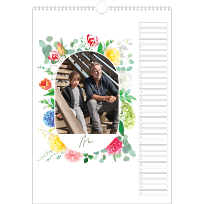 Verjaardagskalenders A3 — Klassieke bloemen [Mei]