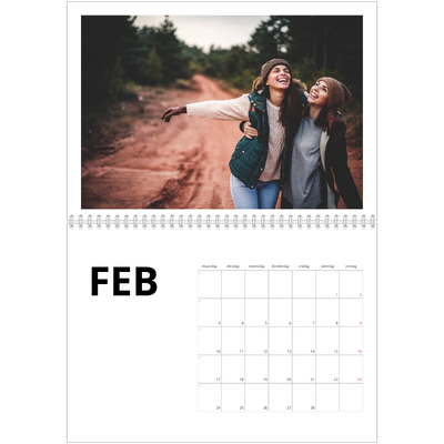 Fotokalender A4 Dubbel (30 x 40 cm) — Witte randen [Februari]