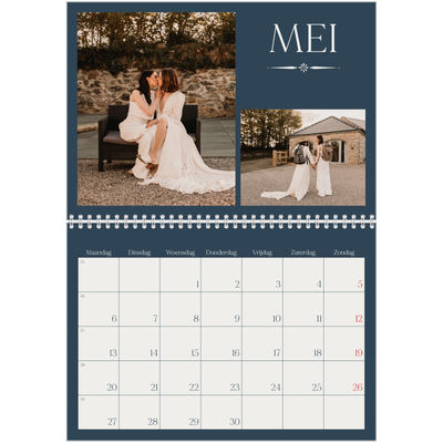Fotokalender A4 Dubbel (30 x 40 cm) — Leisteen & schreef [Mei]