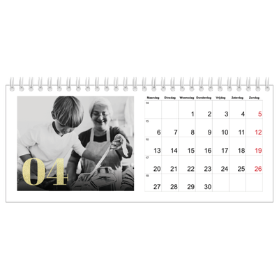 Bureaukalenders — Grote glitter cijfers [April]