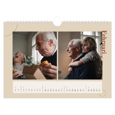 Fotokalender A4 — Asymmetrische tekst [Februari]