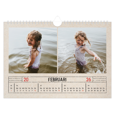 Fotokalender A4 — Craft stempel effect [Februari]