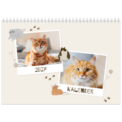 Fotokalender A4 Dubbel (30 x 40 cm) — Speelse kitten [omslag]