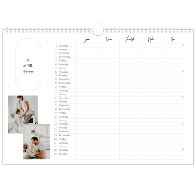 A3 Familieplanners — Grootse plannen - gezinsplanner 5 personen [April]