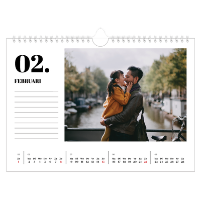 Fotokalender A4 — Serif en momenten [Februari]