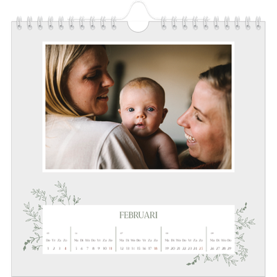 Jaarkalenders vierkant — Hand gemaakte bloemen [Februari]