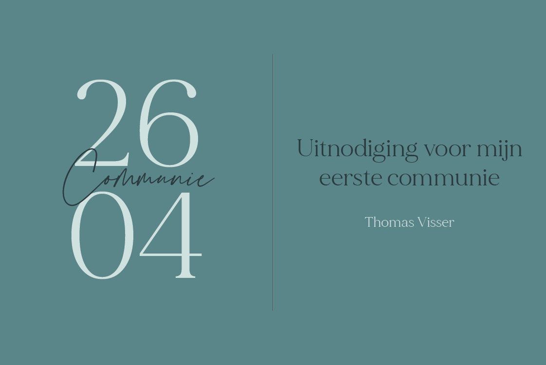 Uitnodigingen — Modern en groenblauw