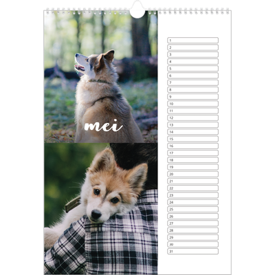 Verjaardagskalenders A3 — Schuingedrukte letters [Mei]