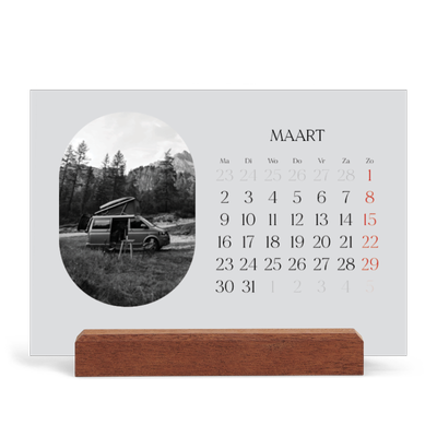 Bureaukalender met houten standaard  — De open weg [Maart]