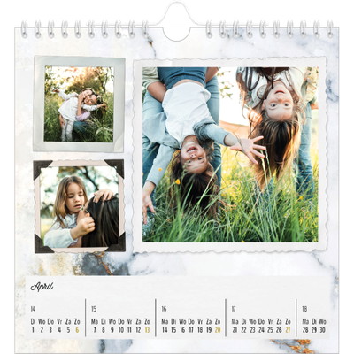 Jaarkalenders vierkant — Fotocollage [April]