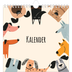 Jaarkalenders vierkant — Hondenpoten en krabbels [omslag]