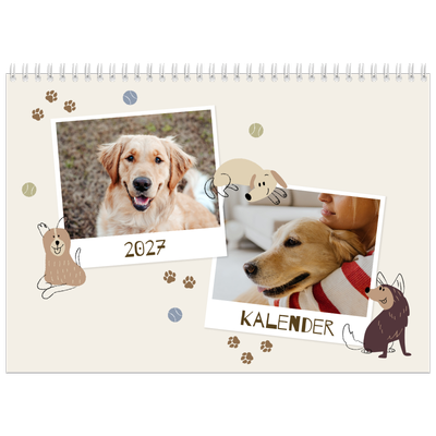 Fotokalender A4 Dubbel (30 x 40 cm) — Speelse puppy [omslag]