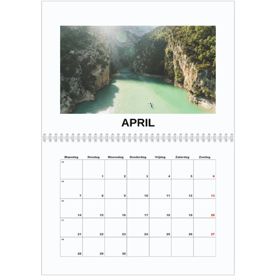 Fotokalender A4 Dubbel (30 x 40 cm) — Eenvoudige foto [April]