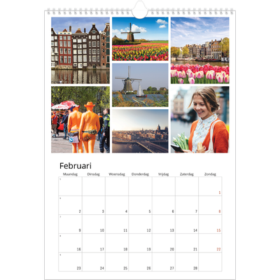 A3 Jaarkalenders — Collage in blokkenpatroon [Februari]