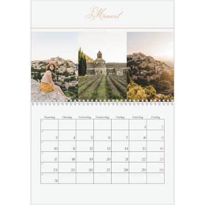 Fotokalender A4 Dubbel (30 x 40 cm) — Goudschrift banner [Maart]