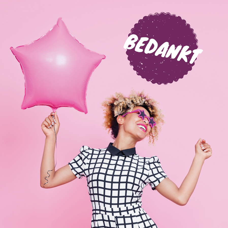 Bedankkaarten — Felle tekstwolkjes