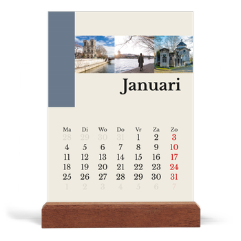 Bureaukalender met houten standaard — Bezienswaardigheden van de wereld